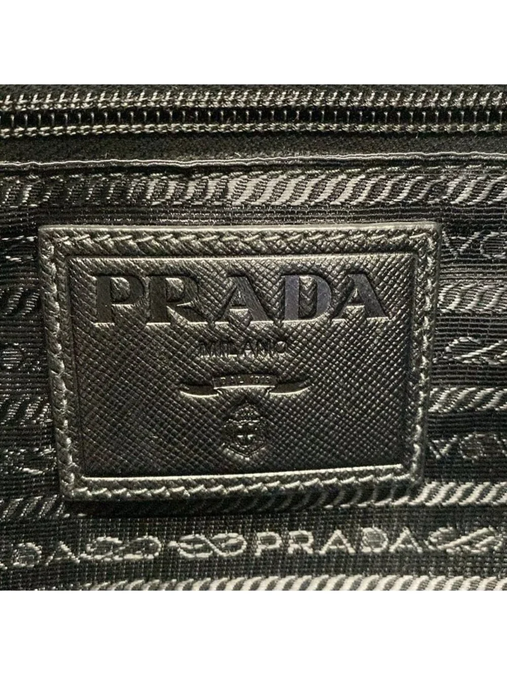 Prada Backpack Dark Navy Gray Multi Leather Tag Camouflage Pattern